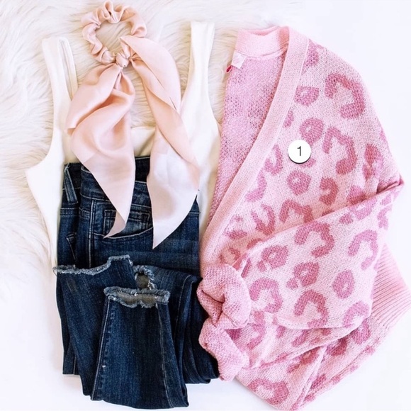 Hayden Los Angeles Pink Animal Print Long Cardigan Make Time For Love Leopard M - Picture 3 of 13